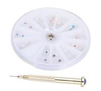 PartyKindom Ensemble De Breloques Et Outil De Perçage Pour Ongles, Coffret Compact 24 Pendentifs, Accessoires Pour Nail Art Sur Capsules Acryliques, Présent Pour Artistes De Manucure