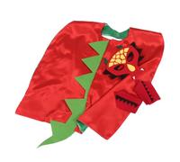 PartyKindom Ensemble De Cape De Dinosaure Jouets De Fête De Garçons Favorables Cape D'halloween Décorative Cosplay De Dinosaure Griffes De Dino Dino-partis Décorative Polyester Rouge