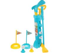 PartyKindom Ensemble de Golf pour Garçon et Filles 1 Valise 3 Clubs 4 2 Tees et 2 Petits Drapeaux en Polyéthylène pour Jeux D’Extérieur Parent-Garçon et Filles et Activités Préscolaires