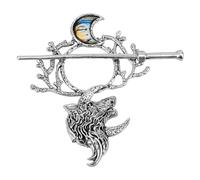 PartyKindom Épingle à Cheveux Viking Vintage Accessoire Polyvalent et Résistant en Alliage de Zinc Argenté pour Coiffures Variées et Queues de Cheval