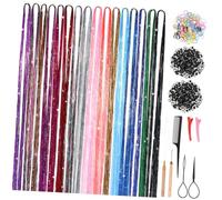 PartyKindom Extensions de Cheveux Pailletées Kit de Tressage Décorations pour Cheveux Accessoires de Coiffure Mèches Brillantes Outils de Bricolage