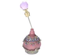 PartyKindom Flacon de Parfum en Verre Vintage 23 Ml, Flacon D'huile Essentielle Rechargeable Couleur Violet Couronne, Bouteille de Voyage Compacte Fuite pour Cosmétiques et Parfum