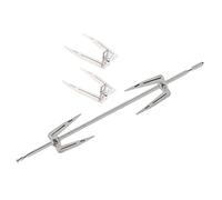 PartyKindom Fourchettes à Poulet Rôti Inox 34 Cm Résistantes Haute Température Outils Rotatifs pour Barbecue Maison 3 Pièces Accessoires Rôtisserie la Cuisine