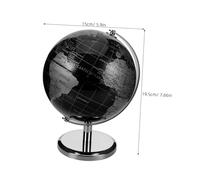 PartyKindom Globe Terrestre Décoratif de Bureau Noir et avec Support Métallique Design Européen Élégant pour Décoration de Maison et Salle de Classe