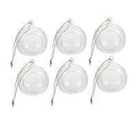 PartyKindom Globes Suspendus pour, Porte-Bougie Chauffe-Plat Décoratif Lot de 6 en Verre Transparent Corde en Chanvre Mariage Noël, Terrarium Sphérique Élégant et