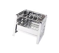 PartyKindom Grill Barbecue Portable Acier Inoxydable Poêle à Carré Résistant Haute Température pour Camping et Pique- Viande et Légumes Facile