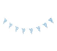 PartyKindom Guirlande de Drapeaux de Course à Carreaux Bleus en Polyester, 20 Fanions de 7m pour Décoration de Fête Halloween ou Photographie de Produit