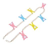 PartyKindom Guirlande De Pâques Suspendue Perles De Bois Décoration De Lapin Pour Jardin Et Intérieur Fanions De Pâques