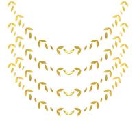 PartyKindom Guirlande en Papier Doré à Feuilles 4 Pièces, Bannière Décorative pour Mariage et Anniversaire, Fanion Suspendu pour Fête, Décoration Festive Intérieure et Extérieure