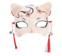 PartyKindom Half Face Japanese Style For Adults And Handmade Cat Face Cosplay Accessory For Carnival Masquerade Halloween Parties