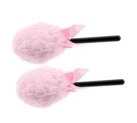 PartyKindom Houppettes à Poudre Visage Peluche Lot de 2 Petites Douces pour Maquillage Poudre Fixante Voyage Rose Poudrière