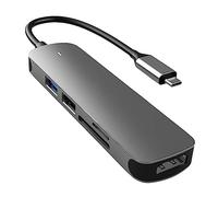 PartyKindom Hub USB Type Adaptateur pour Ordinateur Portable Connecteur Multi-Fonction Aluminium Compatible avec Moniteurs Et Périphériques USB Extension