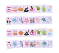 PartyKindom Jeu Mahjong Évasion Bord de Mer Tuiles Motifs Animaux Marins Joueurs Facile à Apprendre pour Familles Fêtes Noël et Nouvel an