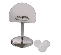 PartyKindom Jouet de Basket-Ball Perroquet Support Métallique Argenté, Mini Panier Éducatif pour Oiseaux, Jeu D’entraînement Ludique en Cage pour Perroquets Pet