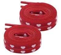 PartyKindom Lacets Plats En Toile Forme Cœur Lot De 2 Paires 120x1cm Pour Chaussures Décontractées Et Baskets Unisexes Rouge