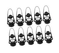 PartyKindom Lot de 10 Mini Lampes à Pétrole Rétro Décoration Noir 100% Plastique pour Garçon et de Fête Accessoires de Bricolage