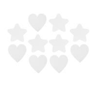 PartyKindom Lot de 10 Panneaux de Toile Ronde Étoiles et Cœurs 15x15 Cm, Toile 100% Coton à Peindre, Surface Lisse pour Peinture Acrylique, Bords Arrondis Sécurisés, Matériel de Peinture