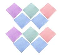 PartyKindom Lot de 10 Serviettes Démaquillantes en Microfibre Corail, Lavables et Réutilisables, Format Carré 25x25 Cm, Douces et Non Irritantes, Visage à Domicile Voyage Couleur Aléatoire