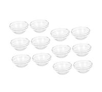 PartyKindom Lot de 12 Bols en Verre Transparents 1 Taille Compacte pour Mélanger Huiles Essentielles et Masques Faciaux, Conteneurs Légers Portables pour Soins du Visage à Domicile Voyage
