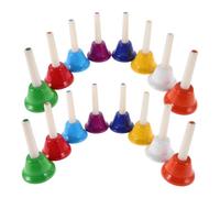 PartyKindom Lot de 16 Cloches De Percussion pour Cours Cloches De Bureau Cloches pour Enfants Cloches De Groupe Cloches pour Enfants Maracas Rythmiques Cloches À Main Cloches De Fête