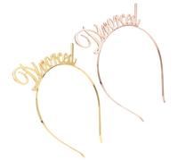 PartyKindom Lot de 2 Bandeaux pour Cheveux en Alliage Doré et Or Rose Lettres « Divorcé » Décoratives Accessoires Coiffure Femme pour Fête de Divorce et Événements à Thème