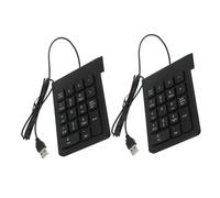 PartyKindom Lot De 2 Claviers USB pour Banque Et Finance pour Ordinateur De Bureau pour Ordinateur Portable Numérique Numérique en Plastique Noir