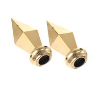 PartyKindom Lot De 2 Embouts Décoratifs De Mât De Drapeau Carré en Alliage D'aluminium Doré pour Extérieur Et Intérieur, Pointe De Lance, Remplacement Sommet Mât, Décoration Jardin Et Conférence