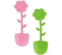 PartyKindom Lot de 2 Infuseurs à Thé en Silicone Alimentaire, Passoires à Thé en Vrac Forme Fleur, Accessoires Réutilisables pour Infusion Maison, Bureau et Restaurant, Couleur Aléatoire