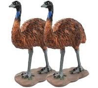 PartyKindom Lot de 2 Petites Figurines D'autruche en Plastique Réalistes, Décoration D'autruche pour Fête et Bureau, Ornement Animalier Miniature pour Intérieur et Extérieur, Décoratif Léger