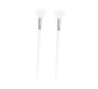PartyKindom Lot De 2 Pinceaux Masque Visage Éventail Blanc, Bois, Pour Soins Peau, Application Uniforme, Bricolage, Visage Et Contours Délicats