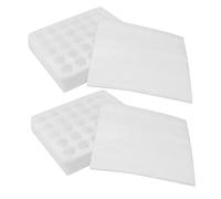 PartyKindom Lot De 2 Plateaux à Œufs En Mousse Protectrice Blanche 30 Emplacements Avec Couvercles Antichoc, Porte-œufs Pour Rangement Réfrigérateur Cuisine Ménagère