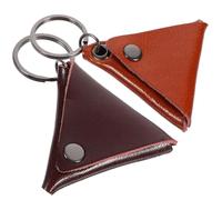 PartyKindom Lot De 2 Pochettes Porte-plectres en Cuir pour Médiators De Guitare, Étui Compact Résistant à L’Eau, Porte-clés, pour Rangement Et Transport Extérieur - 1 Marron Foncé 1 Orange