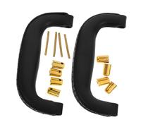PartyKindom Lot De 2 Poignées De Transport pour Valises Et Coffrets, Cuir PU Résistant, Poignées De Bagages Ergonomiques, Couleur Noire Et Dorée, Taille S, Accessoires pour Boîtes à Outils Et Étuis