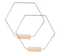 PartyKindom Lot de 2 Set de Cerceaux Hexagonaux en pour Décorations Artisanales Anneaux pour Attrape- Centre de Table Rond Matériel de Bricolage Fournitures pour Macramé