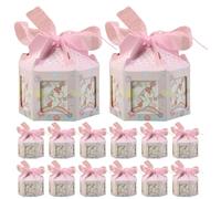 PartyKindom Lot de 20 Boîtes D'emballage de Bonbons en Papier Rose Ruban, Design Créatif Unique, pour Fêtes Saint-valentin et Décoration Pratique