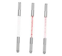 PartyKindom Lot de 3 Stylos à Sourcils Cristal Double Pointe, Multi-fonctions, Alliage Aluminium Antirouille, pour Femmes, Usage Microblading et Maquillage Professionnel, Couleur Aléatoire