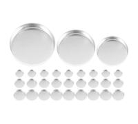 PartyKindom Lot de 30 Godets Ronds en Aluminium 15-20-26 Mm pour Fards à Paupières Diy, Pots Vides Rechargeables, Cosmétiques Voyage Professionnel, Accessoires Palette Maquillage