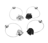 PartyKindom Lot De 4 Élastiques À Cheveux En Forme De Rose Accessoires Pour Cheveux Pour Femmes Queue De Cheval Accessoires Pour Cheveux Pour Filles Manchettes En Plastique