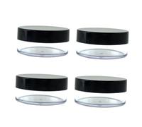 PartyKindom Lot de 4 Étuis à Poudre de Maquillage Vides 50g Format Compact Plastique avec Couvercles Noirs pour Voyage Trousse de Beauté Portative