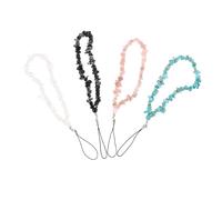 PartyKindom Lot de 4 Lanières en Pâte Polymère pour Téléphone Portable Femme, Chaîne de Smartphones à Perles Colorées, Décoration Anti-perte Multifonction, Courte et Légère, Usage Quotidien