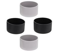 PartyKindom Lot de 4 Manchons Inférieurs en Silicone Noir, Protège-Bouteille Antidérapant et Élastique, Adapté aux Bouteilles Sportives de 7-7,5 Cm de Diamètre