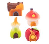 PartyKindom Lot De 4 Mini-Décorations De Paysage Accessoires De Micro-Paysage Petites Figurines De Fées Kit De Maison Miniature Mini-Figurines Décoratives Mini-Maisons De Fées Ornements