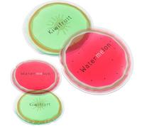 PartyKindom Lot de 4 Poches de Glace en Gel Réutilisables Motifs Fruits Compresse Glacée pour Soins Infirmiers, Poche Froide Portable pour Blessures Sportives et Douleurs Musculaires