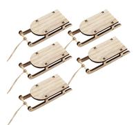 PartyKindom Lot De 5 Mini Traîneaux en Bois Décoratifs Traîneau De Table en Bois Naturel Décoration Table Traîneau pour Noël Artisanat Accessoire Décoration Intérieure
