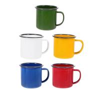 PartyKindom Lot de 5 Petites Tasses en Émail Vintage, Gobelets Multifonctionnels aux Couleurs Assorties, Capacité pour Vin, Cocktail et Boissons Chaudes, Verre Robuste pour Couleur Aléatoire