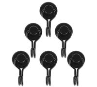 PartyKindom Lot de 6 Crochets Magnétiques Rotatifs Noirs, Crochet de Rangement Mural Pratique et Polyvalent pour Salle de Bain et Maison, Aimant Puissant en Matériau Magnétique