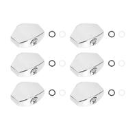 PartyKindom Lot de 6 Sets de Poignées D'accordeur en Alliage de Zinc Argenté pour Guitare Folk, Capuchons Mécaniques Précis et Solide, Accessoires de Réparation pour Guitare Acoustique