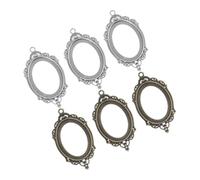 PartyKindom Lot De 6 Supports Pendentifs à Lunette En Alliage 40x30 Mm Vintage, Accessoires De Fabrication De Bijoux, Breloques Diy Pour Créateurs, Présents Personnalisés, Usage Artisanal Et Fête