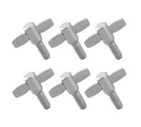 PartyKindom Lot de 6 Vis à Oreilles M6 en Alliage D'aluminium Argenté pour Fixation de Cymbales et Accessoires Batterie, Design Polyvalent et Confortable pour Performances de Batterie