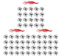 PartyKindom Lot de 63 Mini de Noël en Forme d'étoile à Branches Faites Main (20 Cloches argentées de 4 cm + de 10 m